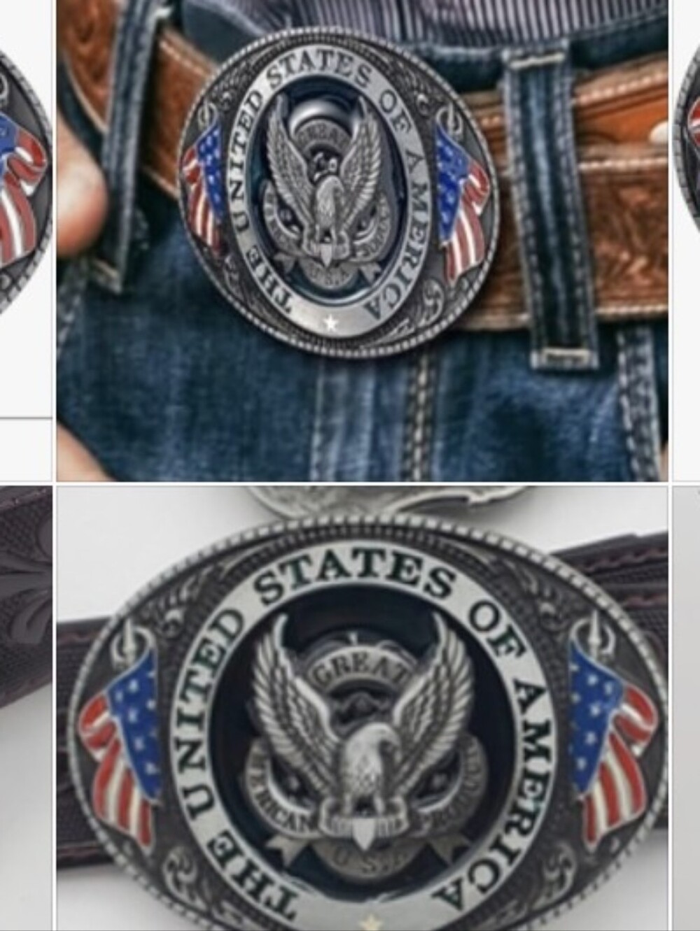 New patriotic United States of America eagle Oval belt buckle